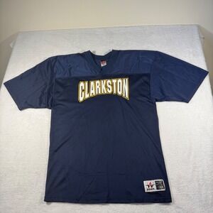 Alleson Athletic Football Jersey Mens XL Navy Blue Excellent Clarkston Sherman